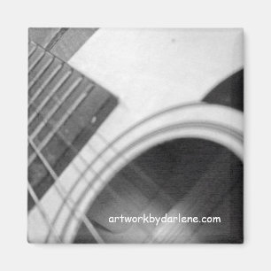 Imán Guitarra blanco y negro