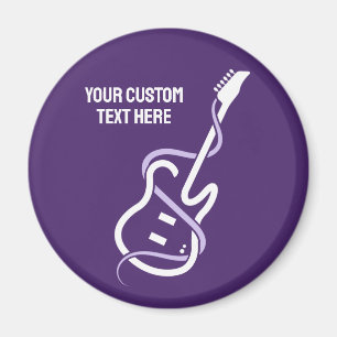 Imán Guitarra con estilo de texto personalizado