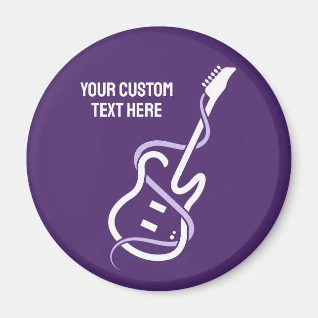 Imán Guitarra con estilo de texto personalizado (Frente)