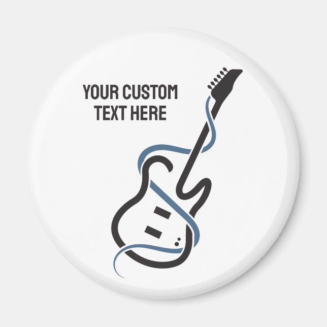 Imán Guitarra con estilo de texto personalizado (Frente)
