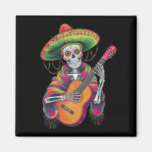 Imán Guitarra de Fiesta de Cráneo de Esqueleto del Cinc