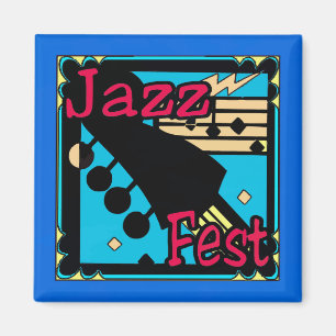 Imán Guitarra del Festival de Jazz en azul