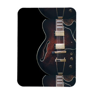 Imán Guitarra Eléctrica Sobre Negro