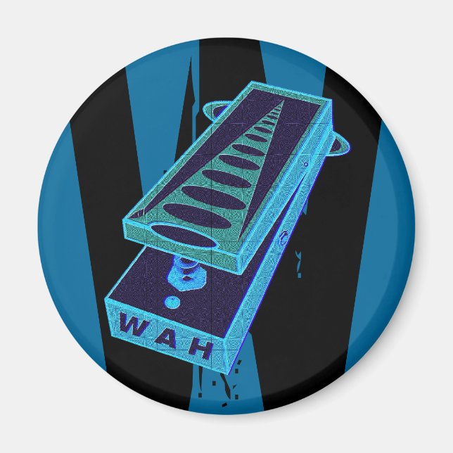 Imán Guitarra Eléctrica Wah Wah Pedal Blue (Frente)