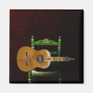 Imán Guitarra española con Giralda de Sevilla y silla.