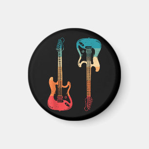Imán Guitarra Retro Guitarrista Bajo Eléctrico Rock M