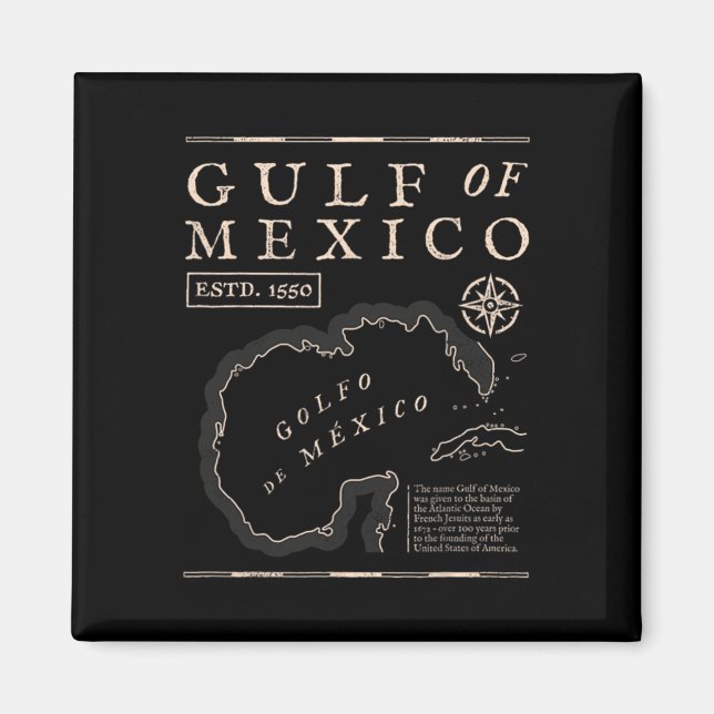 Imán Gulf Of Mexico 1672 Historic Map  (Frente)