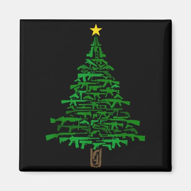 Imán Guns Christmas Tree - Xmas Gift For Guns Lover  (Frente)