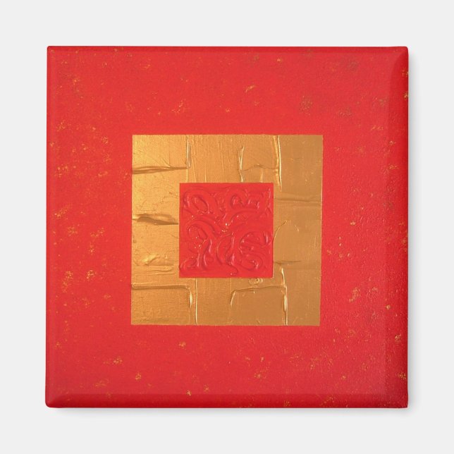 Imán gustando magnet refrigerador rojo moderno único (Frente)