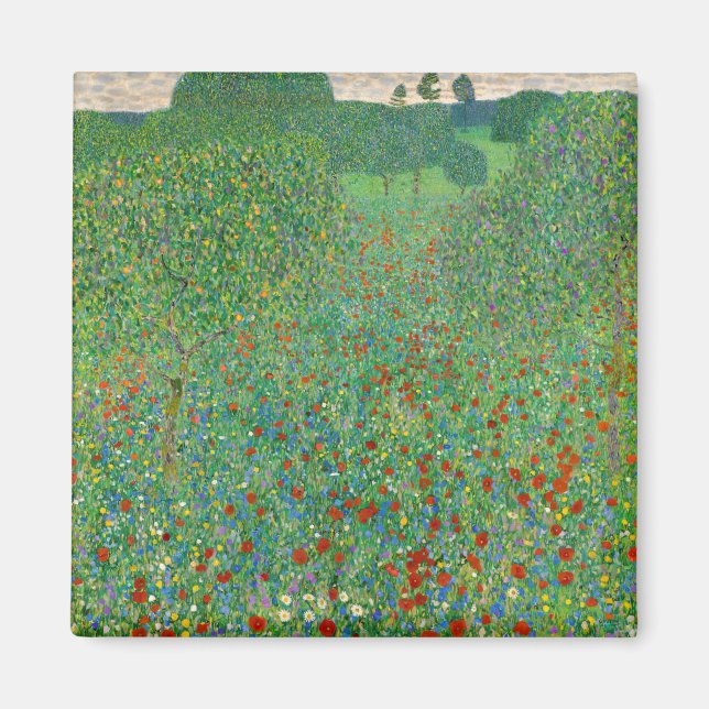 Imán Gustav Klimt - Campo de amapola (Frente)