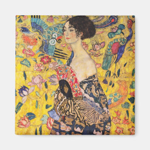 Imán Gustav Klimt - Dama con Abanico