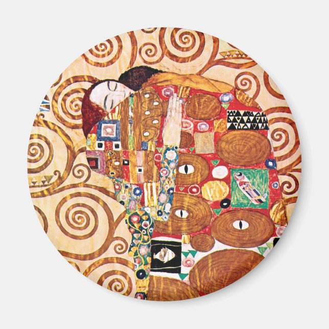 Imán Gustav Klimt - El abrazo - Pintura Bella Artes (Frente)