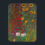 Imán Gustav Klimt Farm Garden con Sunflowers Magnet<br><div class="desc">Gustav Klimt Farm Garden con imán Sunflowers. Óleo sobre lienzo de 1905-06. Aunque Klimt es reconocido por su época dorada que produjo obras clásicas como El beso y retrato de Adele Bloch Bauer, el artista también produjo algunos paisajes tremendamente encantadores. El Garden Farm with Sunflowers cuenta con un jardín de...</div>