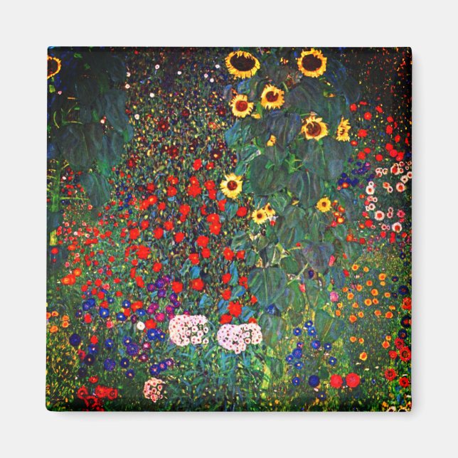 Imán Gustav Klimt Flower Garden (Frente)