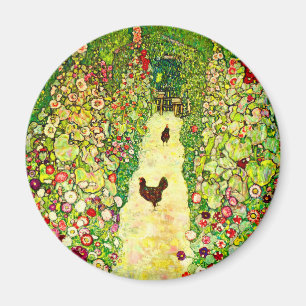 Imán Gustav Klimt Garden con pollos
