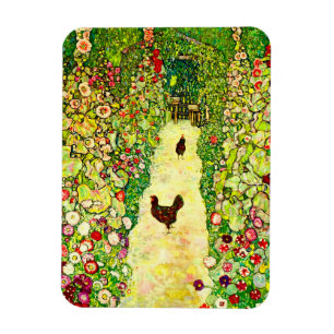 Imán Gustav Klimt Garden con pollos