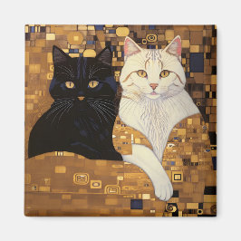 Imán Gustav Klimt Inspiró Dos Gatos En La Cama