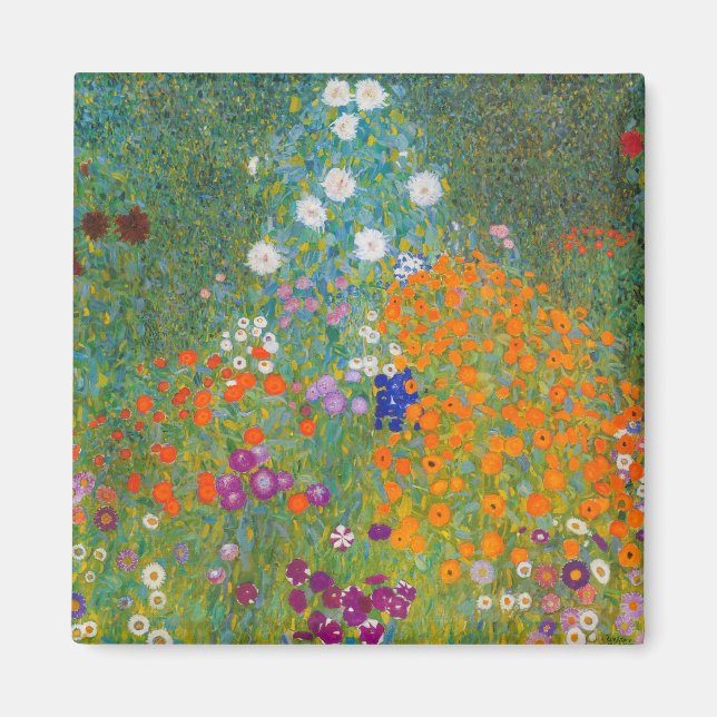 Imán Gustav Klimt - Jardín de flores (Frente)