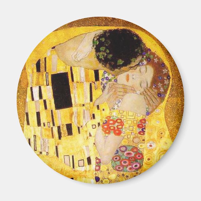 Imán Gustav Klimt La Pintura Clásica Del Beso (Frente)