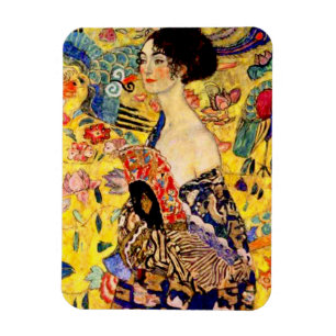 Imán Gustav Klimt Lady con ventilador