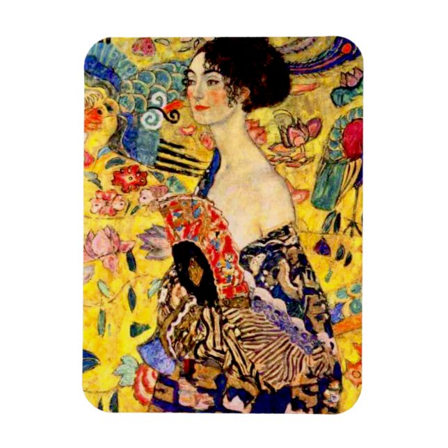 Imán Gustav Klimt Lady con ventilador (Vertical)