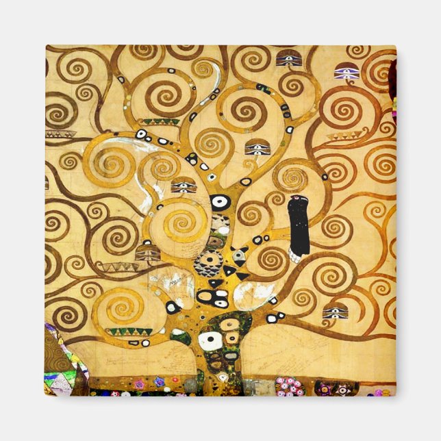 Imán Gustav Klimt Nouveau, árbol de la vida (Frente)