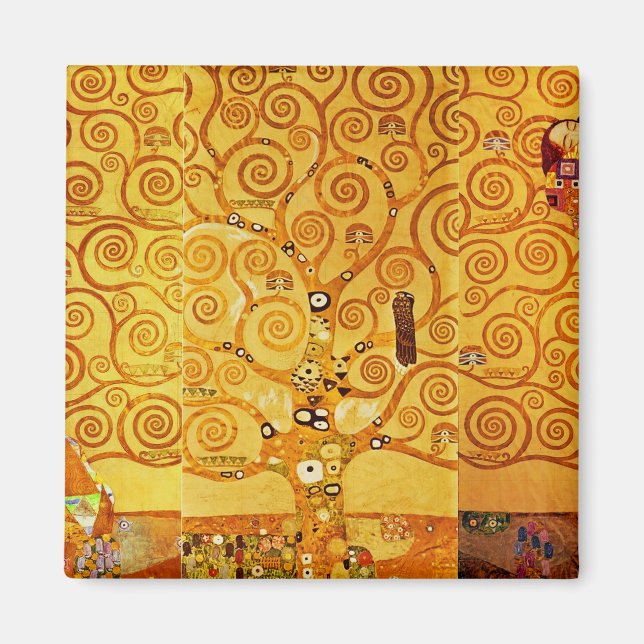 Imán Gustav Klimt Nouveau, árbol de la vida (Frente)