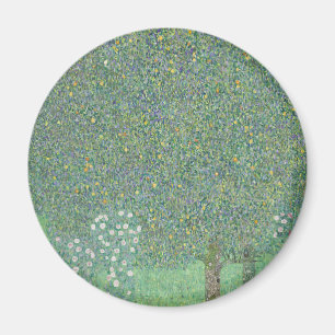 Imán Gustav Klimt - Rosebushes bajo la obra de arte de