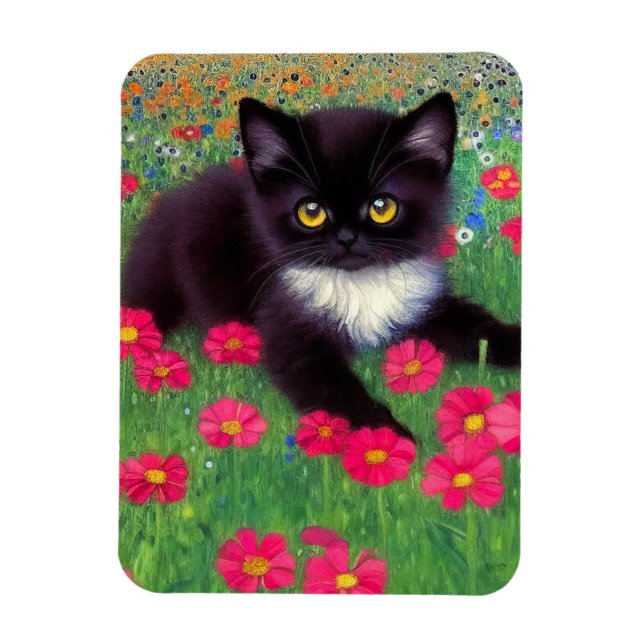 Imán Gustav Klimt Tuxedo Cat (Vertical)