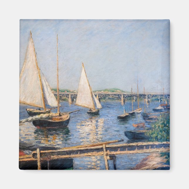 Imán Gustave Caillebotte - Barcos de vela en Argenteuil (Frente)