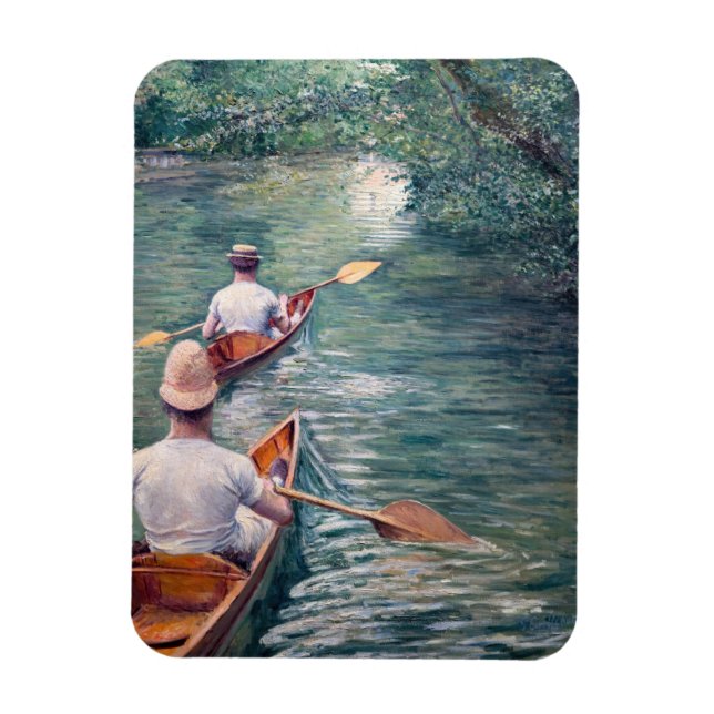 Imán Gustave Caillebotte - Canoes on the Yerres (Vertical)