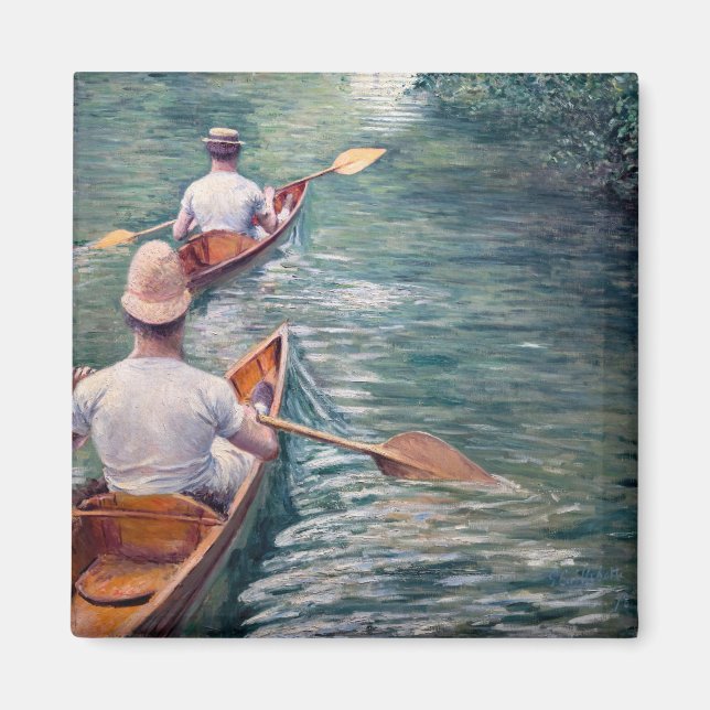 Imán Gustave Caillebotte - Canoes on the Yerres (Frente)