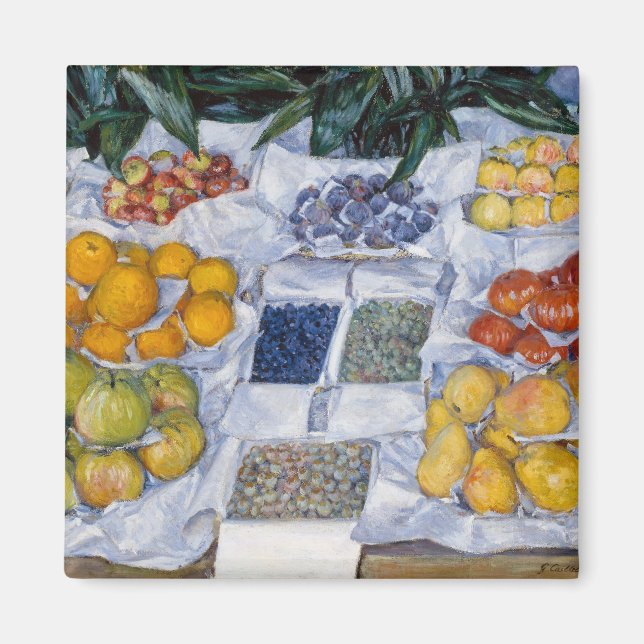 Imán Gustave Caillebotte - Fruta mostrada en un stand (Frente)