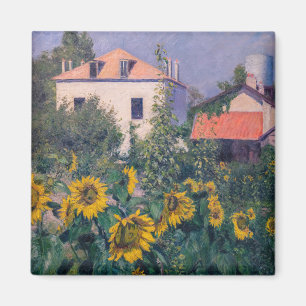 Imán Gustave Caillebotte - Girasoles, Jardín