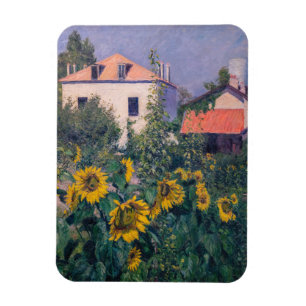 Imán Gustave Caillebotte - Girasoles, Jardín