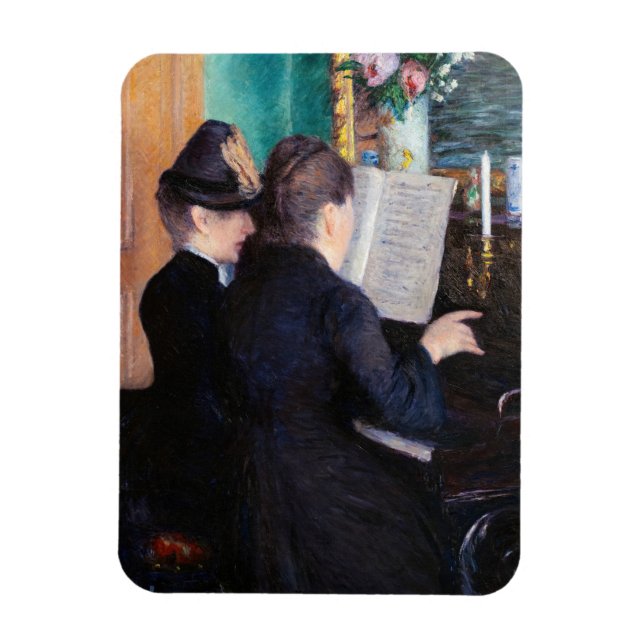 Imán Gustave Caillebotte - La lección del piano (Vertical)