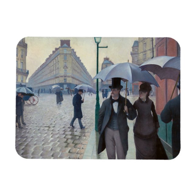 Imán Gustave Caillebotte - Paris Street; Día lluvioso (Horizontal)