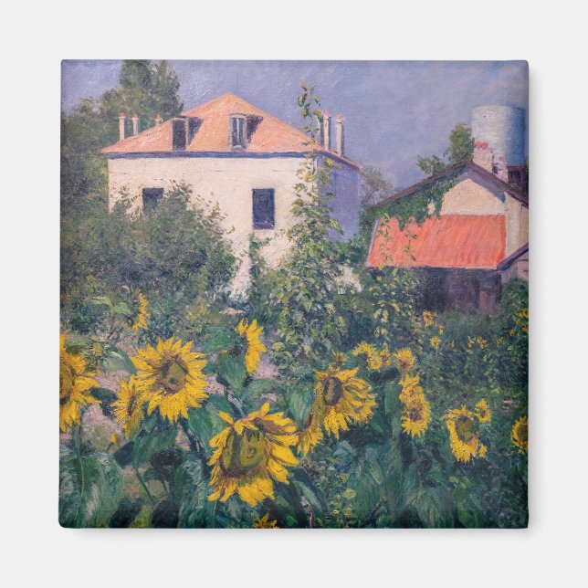 Imán Gustave Caillebotte - Sunflowers, Garden (Frente)