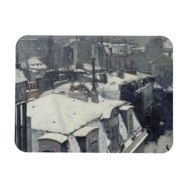 Imán Gustave Caillebotte - Techos en la nieve (Horizontal)