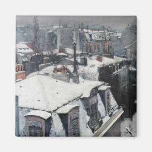 Imán Gustave Caillebotte - Tejados bajo la nieve