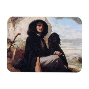 Imán Gustave Courbet - Autorretrato con un perro negro