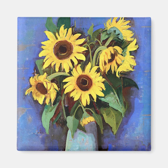 Imán Gustave Loiseau Sunflower Fotos estéticas Sunfl (Frente)