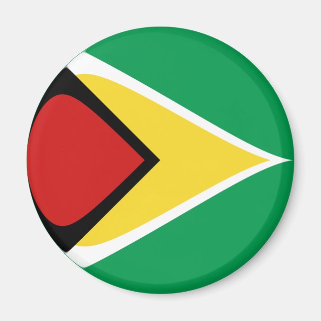 Imán Guyana Fisheye Flag Magnet (Frente)