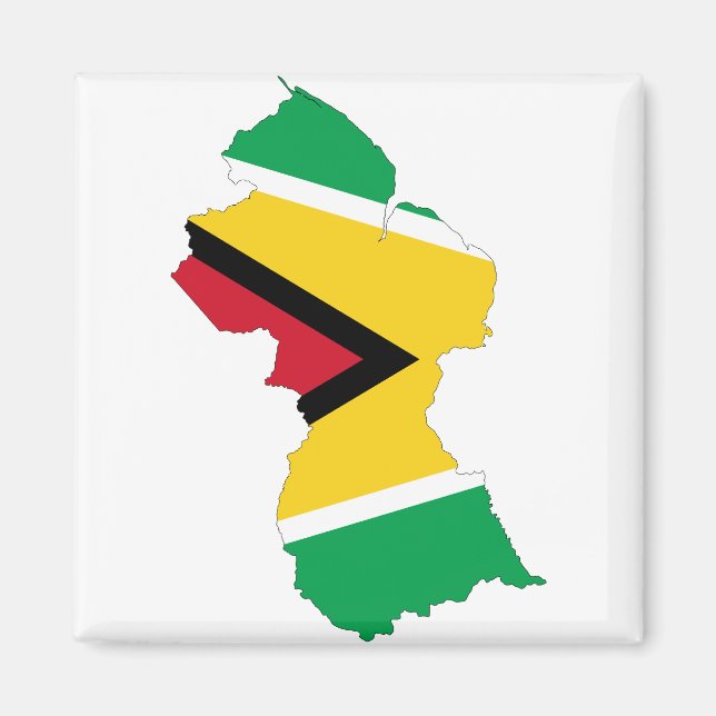 Imán Guyana Flag Map GY (Frente)