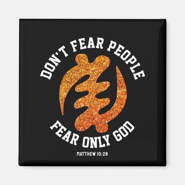 Imán GYE NYAME Purpurina cristiana Adinkra (Frente)