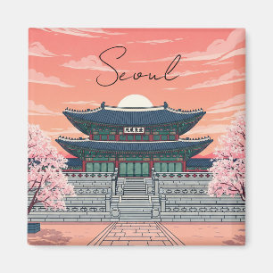 Imán Gyeongbokgung en Seúl, Corea del Sur