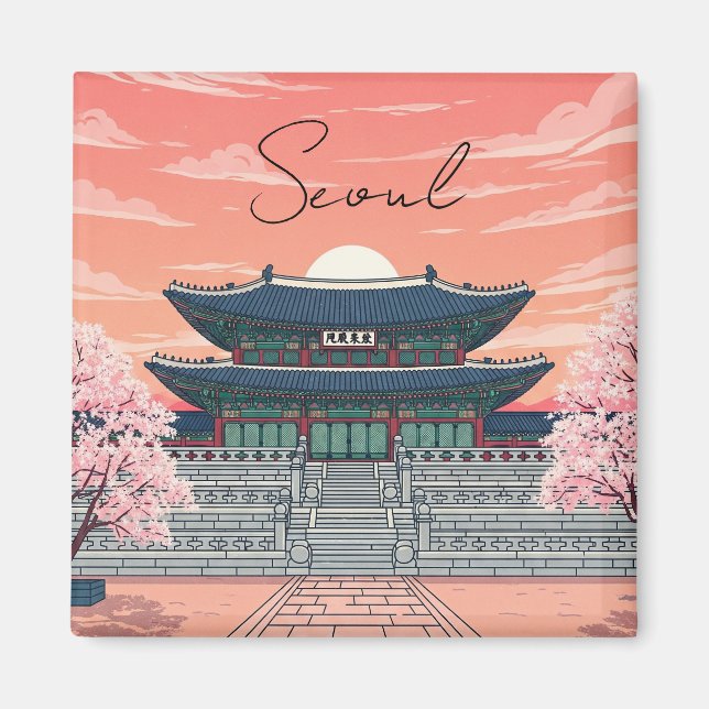 Imán Gyeongbokgung en Seúl, Corea del Sur (Frente)