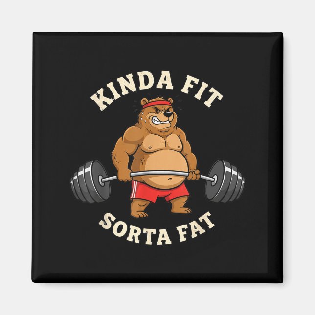 Imán Gym Dad Bod Werlifting Bear Weightlifting Men  (Frente)