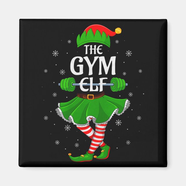 Imán Gym Elf Christmas Family Workout Girls Women Elf S (Frente)