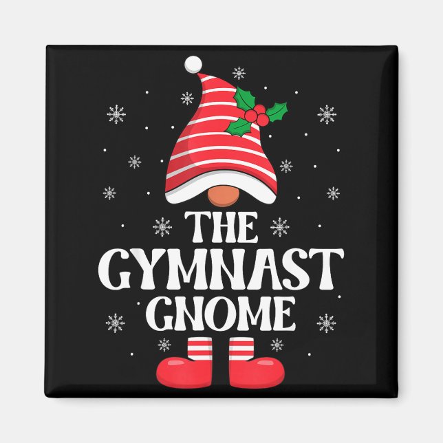 Imán Gymnast Gnome Christmas Family Matching Group Funn (Frente)